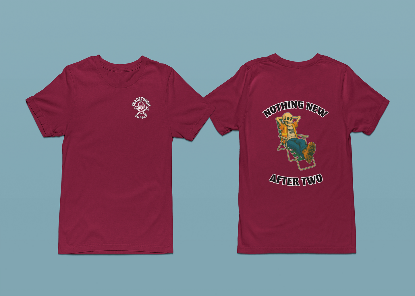Comfortable tee with large back graphic and strong work culture theme

