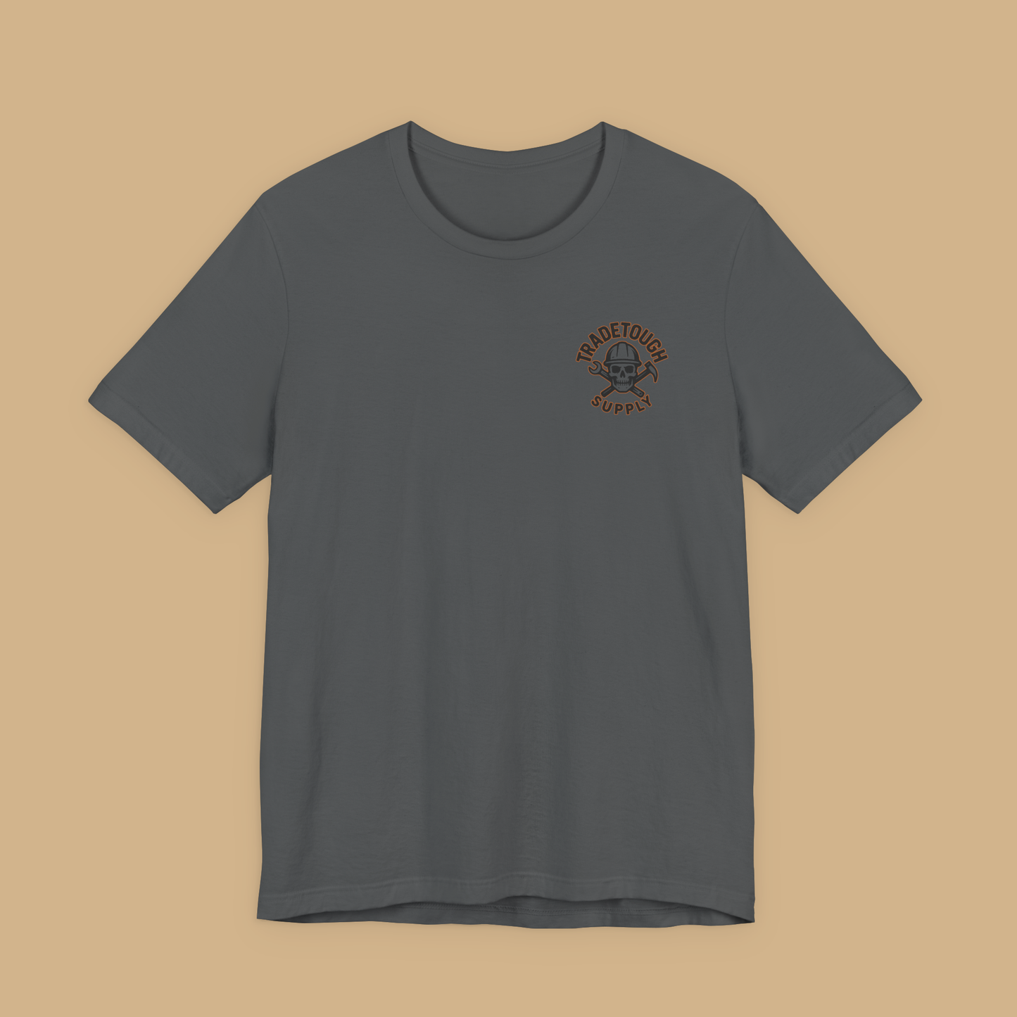 Asphalt electrician shirt with front TradeTough logo and relaxed fit cotton blend