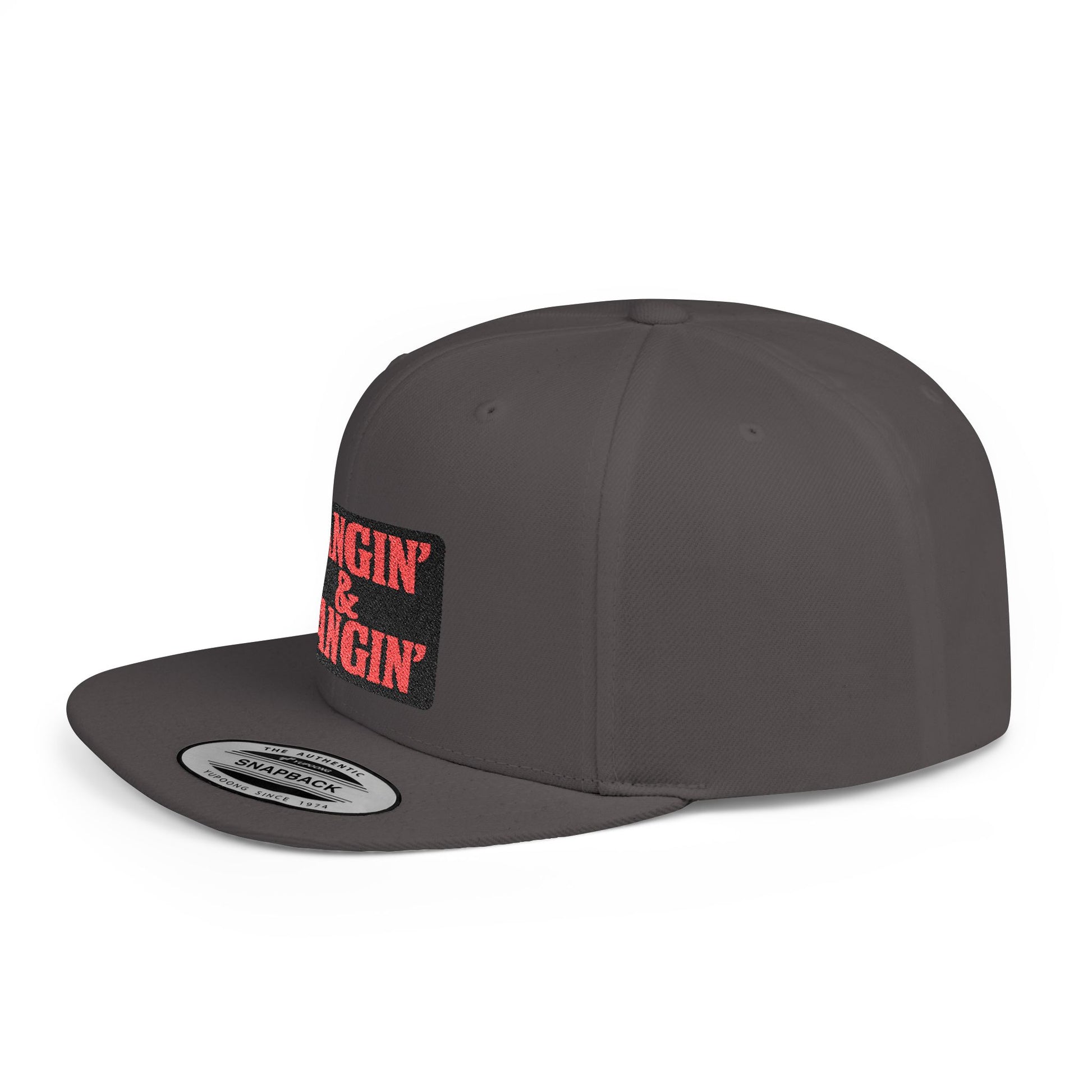 Gray cap with a logo on a white background