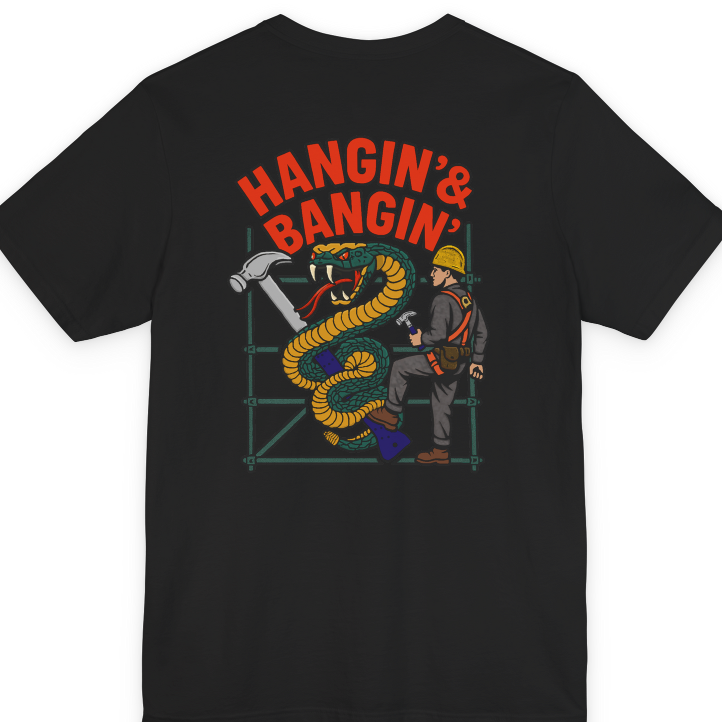 Hangin' & Bangin' T-Shirt – Scaffolder Graphic Tee – Tough Tradesman Work Shirt